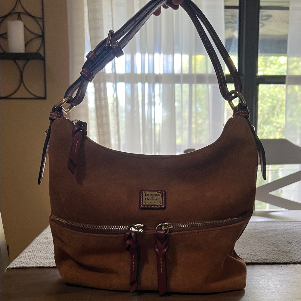 Dooney & Bourke Tan Suede Hobo Bag